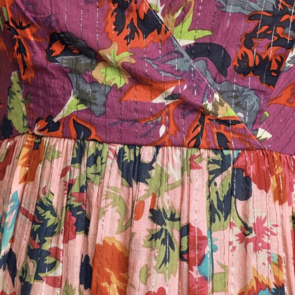 Lulus Boldly Boho Pink Multi Floral Print Tiered Maxi Dress - Size L - Picture 5 of 11